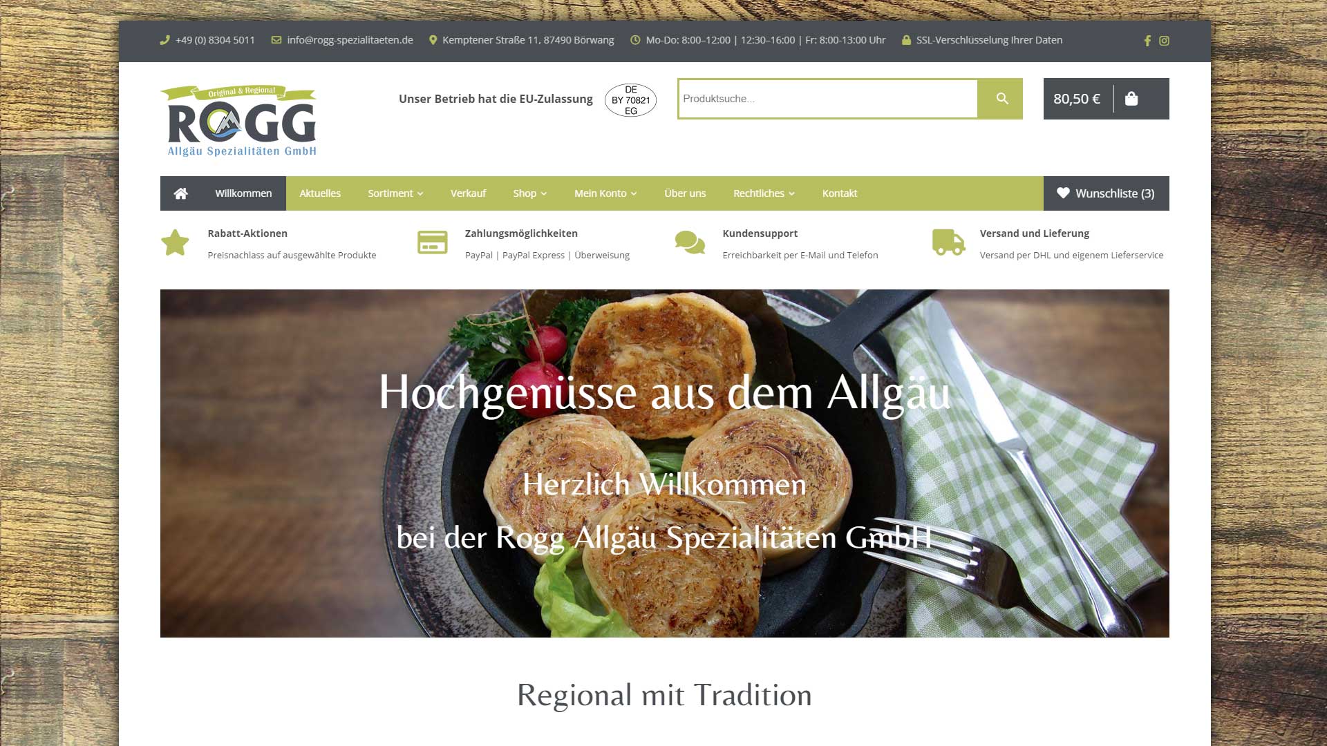 Rogg Allgäu Spezialitäten mit neuer Homepage und Onlineshop